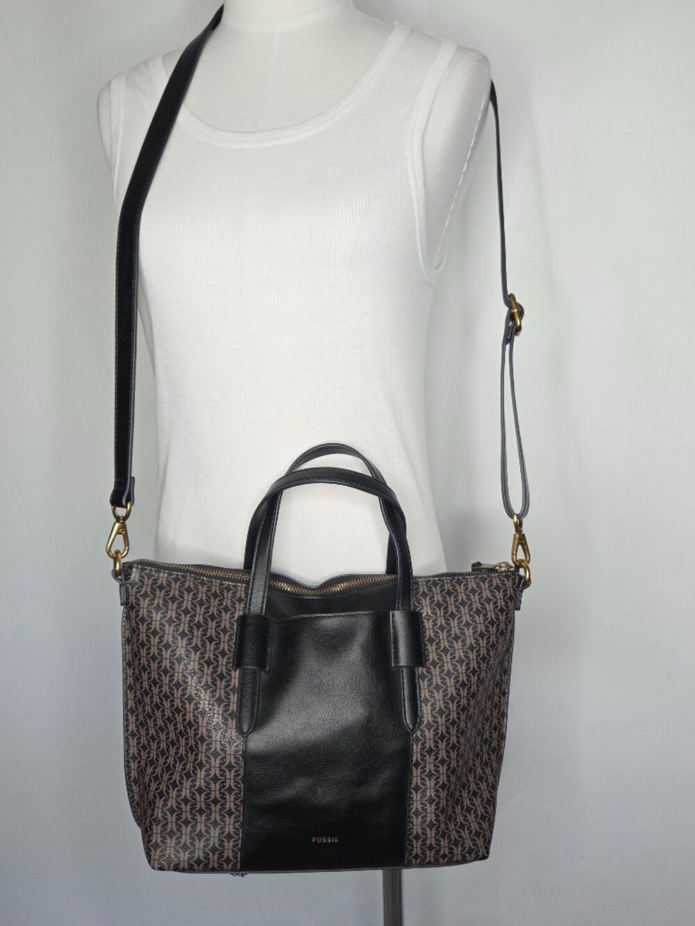 Purse Fossil Skylar Satchel Crossbody Brown Multi Handbag with Shoulder Strap